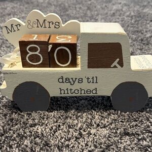 Mr & Mrs Countdown Truck - Cream and Brown